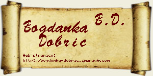 Bogdanka Dobrić vizit kartica